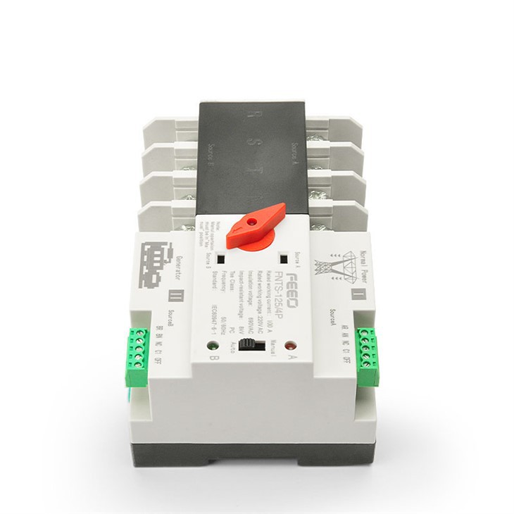 AC ATS Double Power Source Automatic Switch 4P Red